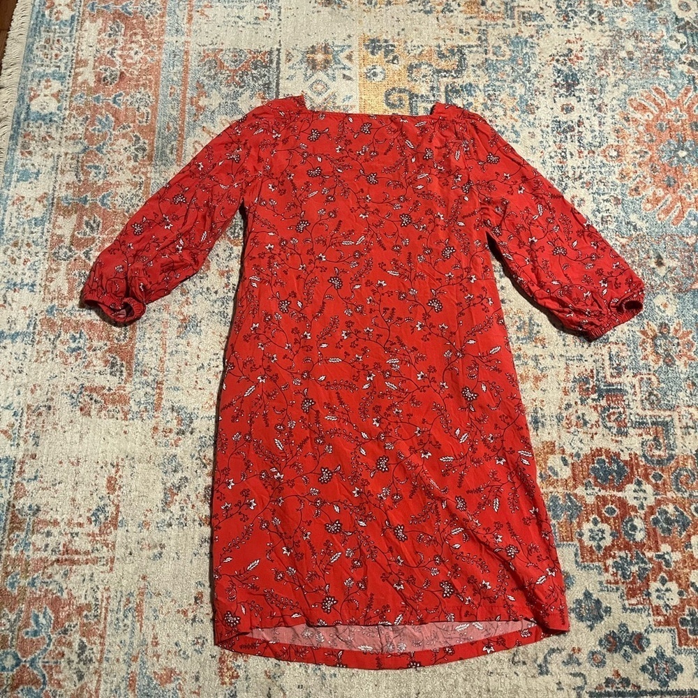 Gap red print open back dress